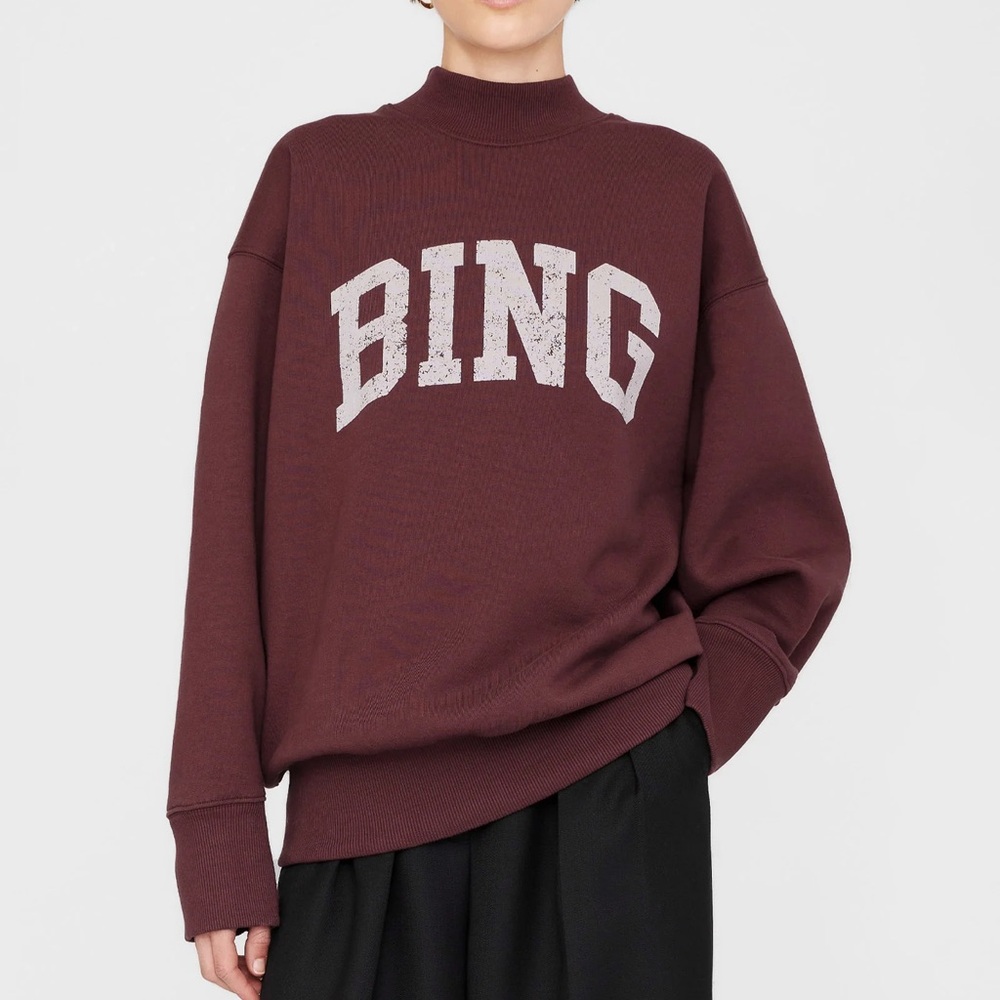 Anine Bing Burgundy Turtleneck Sweater